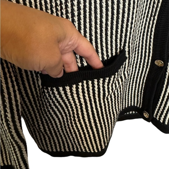 NWT Anine Bing Dave Stripe Black and White Cardigan Size Medium - Picture 5 of 13